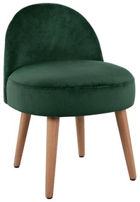 Stool with back Yasmine Cypress Green color  Velvet 47x43x63,5cm