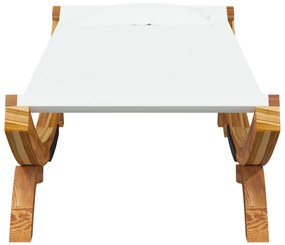vidaXL Ξαπλώστρα Εξ. Χώρου Κρεμ 100x188,5x44 εκ. Μασίφ Λυγισμένο Ξύλο
