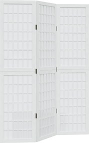 vidaXL Διαχωριστικό Χώρου με 3 Πάνελ Λευκό από Μασίφ Ξύλο Παυλώνιας