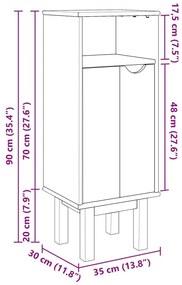 Ντουλάπι Μπάνιου OTTA 35x30x90 εκ. Μασίφ Ξύλο Πεύκου - Καφέ