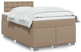 vidaXL Κρεβάτι Boxspring με Στρώμα Καπουτσίνο 120x200εκ.από Συνθ.Δέρμα