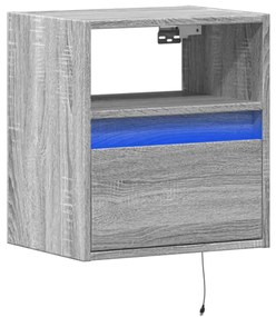 Έπιπλο Τοίχου Τηλεόρασης με LED Γκρι Sonoma 41x31x45 εκ. - Γκρι