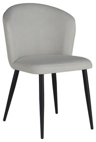 Καρέκλα Piyan pakoworld εκρού ύφασμα- πόδι μαύρο μέταλλο 55x58.5x80εκ Model: 320-000009