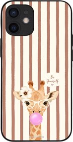 Θήκη Sonique Stripe Stories Series για Apple iPhone 12 mini Καφέ - Καμηλοπάρδαλη με Τσιχλόφουσκα