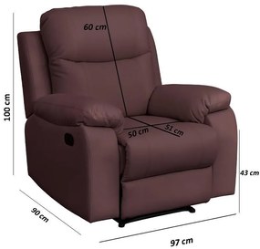 Πολυθρόνα Relax Chicago 1113 Fylliana Μόκα Τεχνόδερμα 97x90x100 εκ. 97x90x100 εκ.