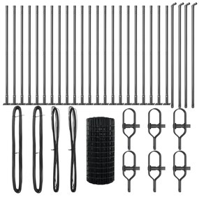 vidaXL Euro Fence με 13 Φλαντζωτές Κολώνες 0.4x50 μ Γαλβανισμένο Ατσάλι
