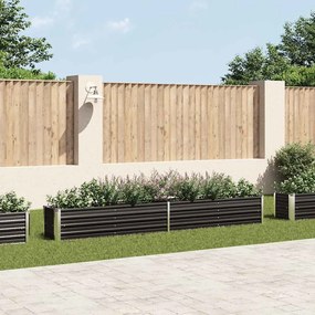 vidaXL Ζαρντινιέρα Υπερυψωμένη Ανθρακί 320x40x45 εκ. Γαλβαν. Χάλυβας