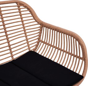 ΣΕΤ ΣΑΛΟΝΙ 4ΤΜΧ ALLEGRA HM5460 ΜΕΤΑΛΛΟ &amp; WICKER ΣΕ ΜΠΕΖ ΧΡΩΜΑ