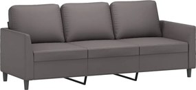 vidaXL Πολυθρόνες Σετ 4 Τεμαχίων Γκρι Συνθετικό Δέρμα με Μαξιλάρια