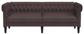 vidaXL Καναπές Τριθέσιος Chesterfield Σκούρο Καφέ Υφασμάτινος