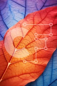 Σετ των 2 Intra Συλλεκτικό Ξύλινο Παζλ Plywood  4mm - Ζωντανό φύλλο σε ένα εκπληκτικό μπλε φόντο Σε Ξύλινο Κουτί - Διαστάσεις: 10x10 cm – 25 κομμάτια