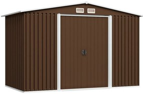 vidaXL Αποθήκη Κήπου Καφέ 257 x 205 x 178 εκ. Ατσάλινη