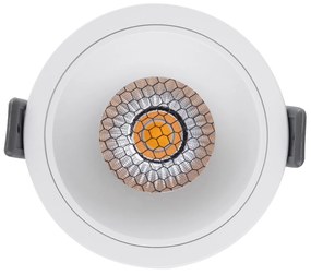 GloboStar PLUTO-M 60254 Χωνευτό LED Spot Downlight TrimLess Φ8.4cm 10W 1300lm 38° AC 220-240V IP20 Φ8.4 x Υ5.9cm - Στρόγγυλο - Λευκό &amp; Anti-Glare HoneyComb - Φυσικό Λευκό 4500K - Bridgelux COB - 5 Years Warranty