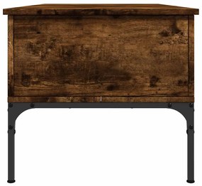 vidaXL Τραπεζάκι Σαλονιού Καπνιστή Δρυς 100x50x45 εκ. Επ. Ξύλο/Μέταλλο