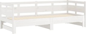 vidaXL Καναπές Κρεβάτι Συρόμενος Λευκός 2x(90x200) εκ. από Μασίφ Πεύκο