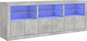vidaXL Ντουλάπι με LED Γκρι Σκυροδέματος 181,5x37x67 εκ.