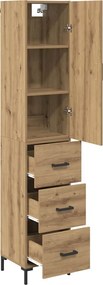 vidaXL Highboard Artisan Oak 34,5 x 34 x 180 εκ. Επεξεργασμένο Ξύλο