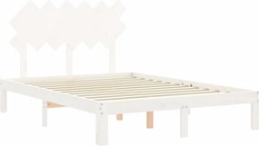 vidaXL Σκελετός Κρεβ. Χωρίς Στρώμα Λευκό 120x200 εκ Μασίφ Πεύκο