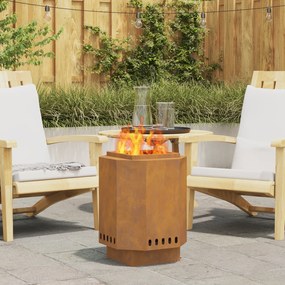 vidaXL Ατμομηχανάρα Χωρίς Καπνό 38x38x51 εκ. Από Weathered Ατσάλι