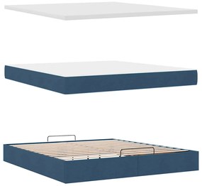 Οθωμανικό κρεβάτι με στρώμα μπλε 180x200cm ύφασμα 3311133