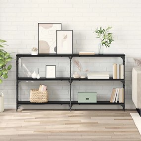 vidaXL Τραπέζι κονσόλας Μαύρη Οξυά 156 x 28 x 80,5 εκ.