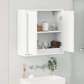 vidaXL Καθρέφτης Ντουλάπα Μπάνιου με ράφι Λευκό 60 x 20 x 60 cm
