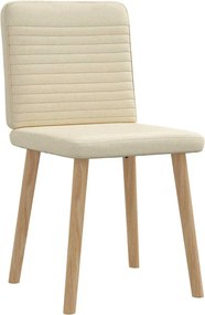vidaXL Καρέκλες Τραπεζαρίας 2 τεμ. Κρεμ Υφασμάτινες
