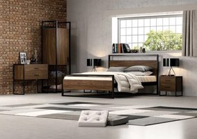 Κρεβάτι Λώρα  για στρώμα 160χ200 υπέρδιπλο με επιλογή χρώματος Μέταλλο και Μοριοσανίδα