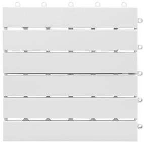 Πλακάκια Deck 10 τεμ. Λευκά 30 x 30 εκ. από Μασίφ Ξύλο Ακακίας - Λευκό
