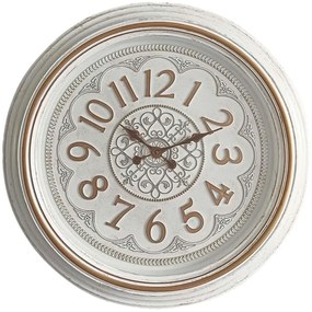 Ρολόι Τοίχου Alicce 349-000009 Φ58,2cm Antique White-Gold Inart Πλαστικό