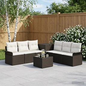 vidaXL Σετ Καναπέ 8 τμχ. Μαύρο και Κρεμ Λευκό 55 x 55 x 37 εκ
