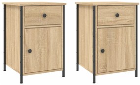vidaXL Κομοδίνα 2 τεμ. Sonoma Δρυς 40x42x60 εκ. από Επεξεργασμένο Ξύλο