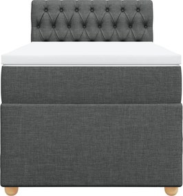 vidaXL Κρεβάτι Boxspring με Στρώμα Σκούρο Γκρι 100x200 εκ. Υφασμάτινο