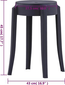 vidaXL Σκαμπό Στοιβαζόμενα 4 τεμ. Μαύρα Πλαστικά