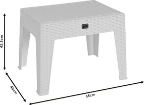 Τραπέζι Cosmic pakoworld PP λευκό 55x40x43.5εκ