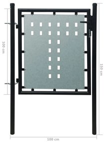 vidaXL Πόρτα με Μονή Πόρτα Μαύρη 100x100 εκ.