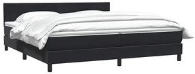 Κρεβάτι Boxspring με Στρώμα Μαύρο 180x210 εκ. Βελούδινο - Μαύρο