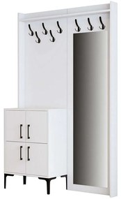 Έπιπλο Εισόδου Berlin 845HCT4228 120x35x200cm White Μοριοσανίδα, Μέταλλο