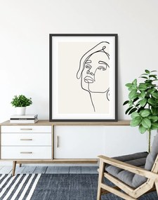 Πόστερ &amp;  Κάδρο Line Art Portrait PST136 22x31cm Μαύρο Ξύλινο Κάδρο (με πόστερ)