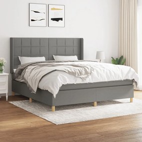 ΚΡΕΒΑΤΙ BOXSPRING ΜΕ ΣΤΡΩΜΑ ΣΚΟΥΡΟ ΓΚΡΙ 160X200 ΕΚ ΥΦΑΣΜΑΤΙΝΟ 3132002