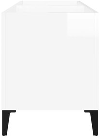 vidaXL Δισκοθήκη Γυαλιστερή Λευκή 74,5x38x48 εκ. Επεξεργασμένο Ξύλο