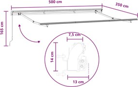 vidaXL Αναδιπλούμενη τέντα Άμμος 500 x 350 εκ