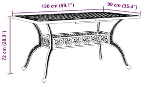 ΤΡΑΠΕΖΙ ΚΗΠΟΥ ΠΡΑΣΙΝΟ 150 X 90 X 72 ΕΚ. ΑΠΟ ΧΥΤΟ ΑΛΟΥΜΙΝΙΟ 4002806