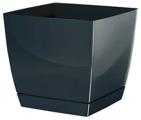 Γλάστρα Με Πιάτο (18x18x16.5) Marhome Coubi Square Γραφίτης 09-DUKP180-426U