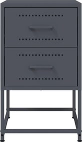 vidaXL Κομοδίνο Ανθρακί 36 x 39 x 60,5 εκ. Ατσάλινο