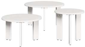 vidaXL Σετ Τραπεζιού Για Καφέ 3 pcs Λευκό 47.5 x 47.5 x 27 εκ.