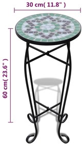 Τραπεζάκι Μπαλκονιού «Μωσαϊκό» Πράσινο/Λευκό