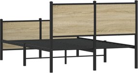 vidaXL Σκελετός Κρεβ. Χωρίς Στρώμα Sonoma Δρυς 120x190 εκ. Μεταλλικό