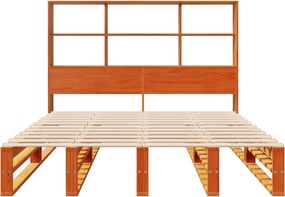 vidaXL Κρεβάτι Βιβλιοθήκη Χωρίς Στρώμα Καφέ 160x200 εκ Μασίφ Πεύκο