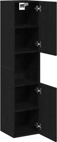 vidaXL Ντουλάπι Μπάνιου Μαύρη Οξυά 30 x 30 x 130 εκ Επεξεργασμένο ξύλο